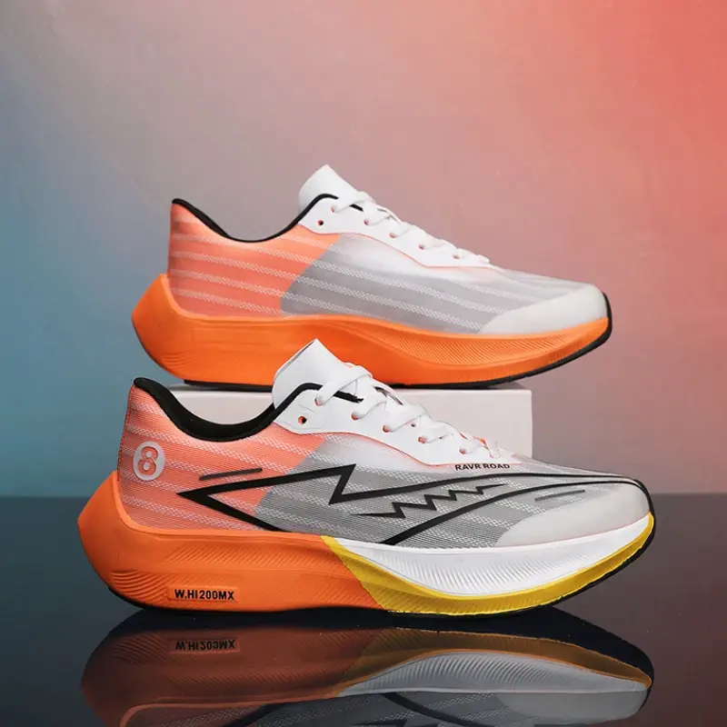 Men Sneakers Full Palm Carbon Plate Running Shoes Women Lightweight Tennis Shoes Marathon Racing Shock-absorbing Training Shoes