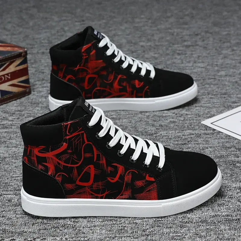 Men Sneakers High Top Canvas Shoes Men Fashion Platform Casual Shoes 2025 New Leisure Vulcanized Shoes Plus Size 48 Tenis Hombre