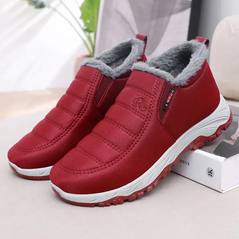 Winter Women's Boots Unisex Snow Boots Warm Waterproof Ankle Boots Women Plush Shoes Slip on Casual Shoes New Men's Ankle Botas