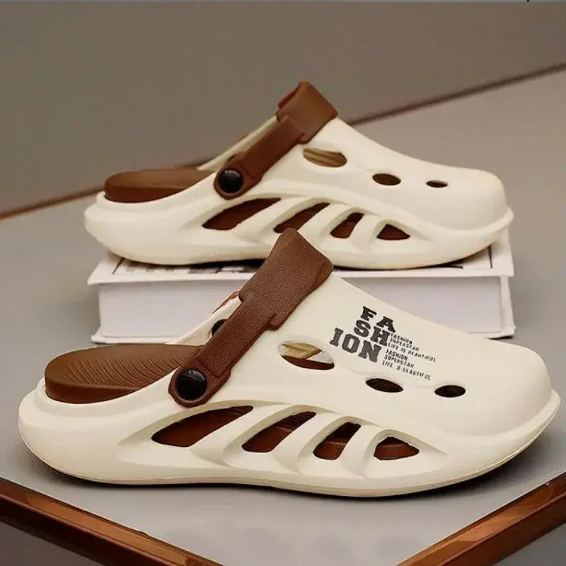 Men's Sandals Fashion Slippers EVA Hole Shoes 2025 Men Outdoor Thick-soled Casual Shoes Couple Home Beach Sandals Flip Flops 슬리퍼