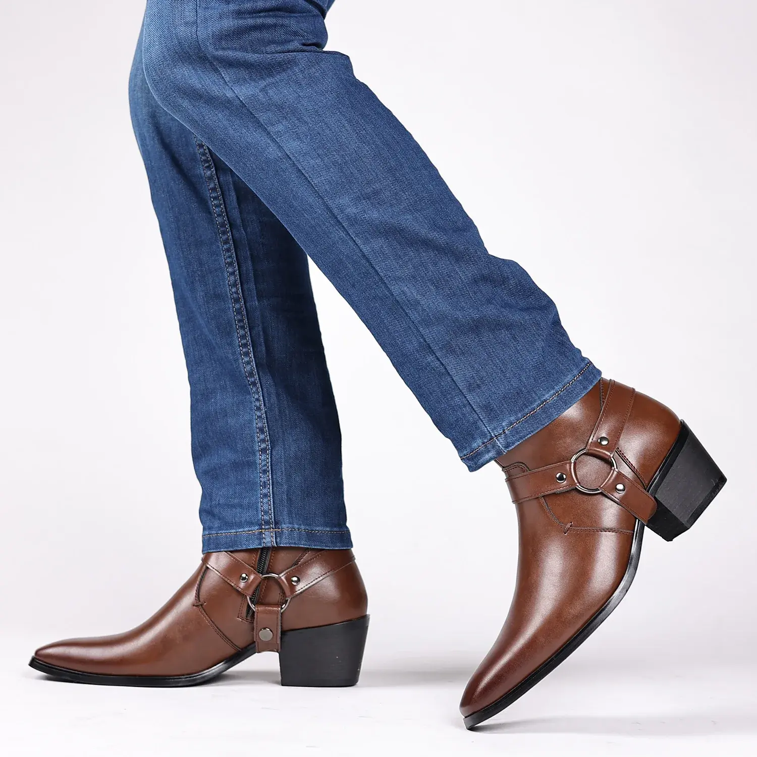 Men's Boots Fashion Designer Chelsea Boots Luxury High Quality Men Cowboy Boots Black Brown Zip Wedding Office Dress Shoes Male