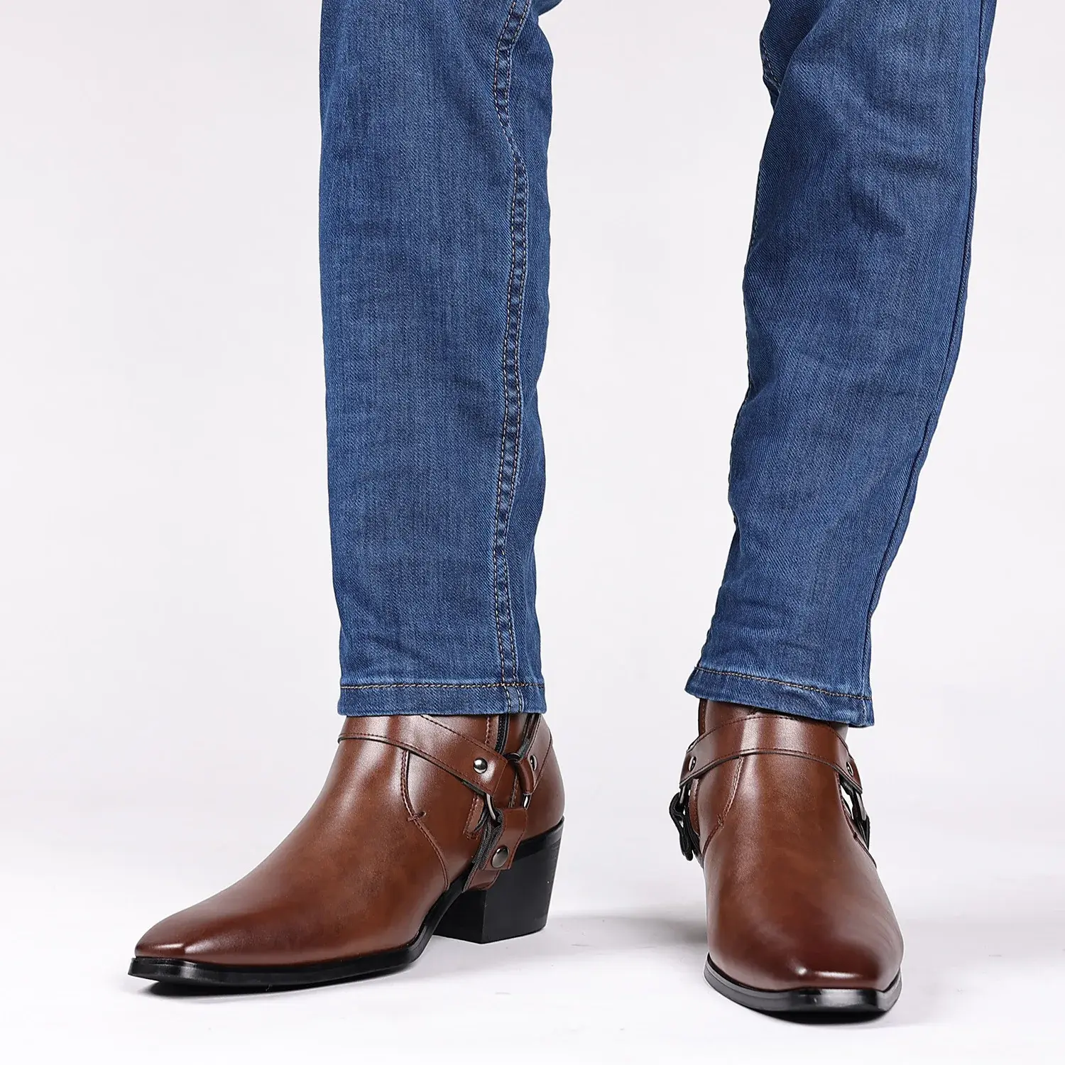 Men's Boots Fashion Designer Chelsea Boots Luxury High Quality Men Cowboy Boots Black Brown Zip Wedding Office Dress Shoes Male