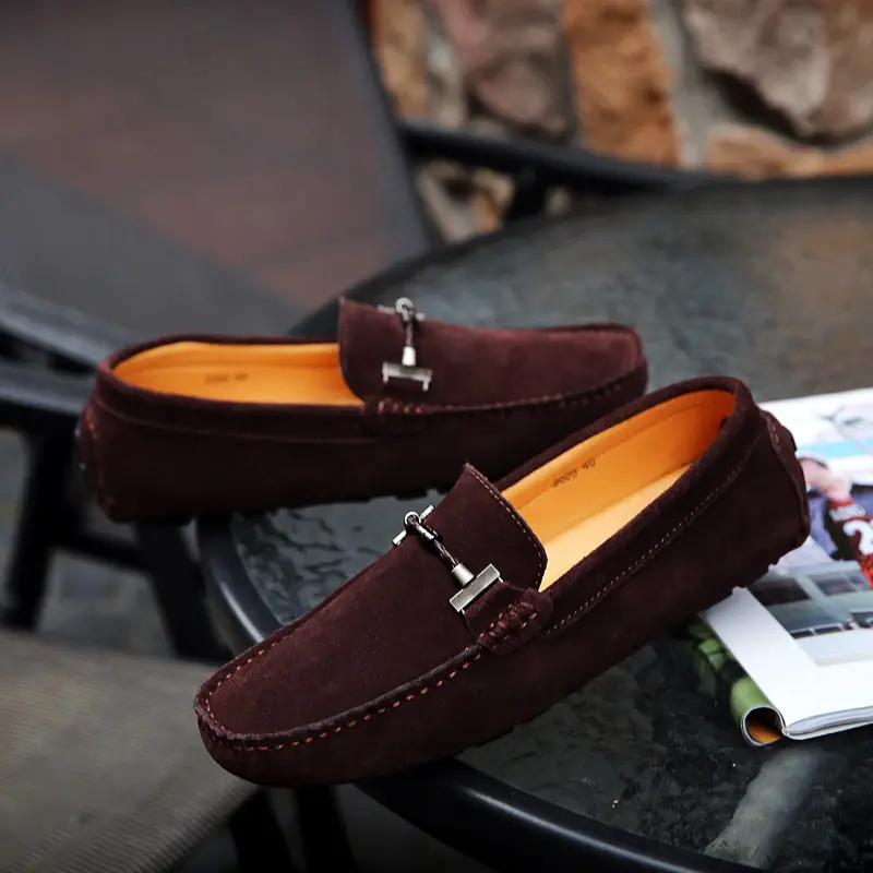 Luxury Men Loafers Slip on Sneakers Casual Boat Shoes New Fashion Male Driving Shoes Soft Moccasins Suede Flat Men Shoes Zapatos