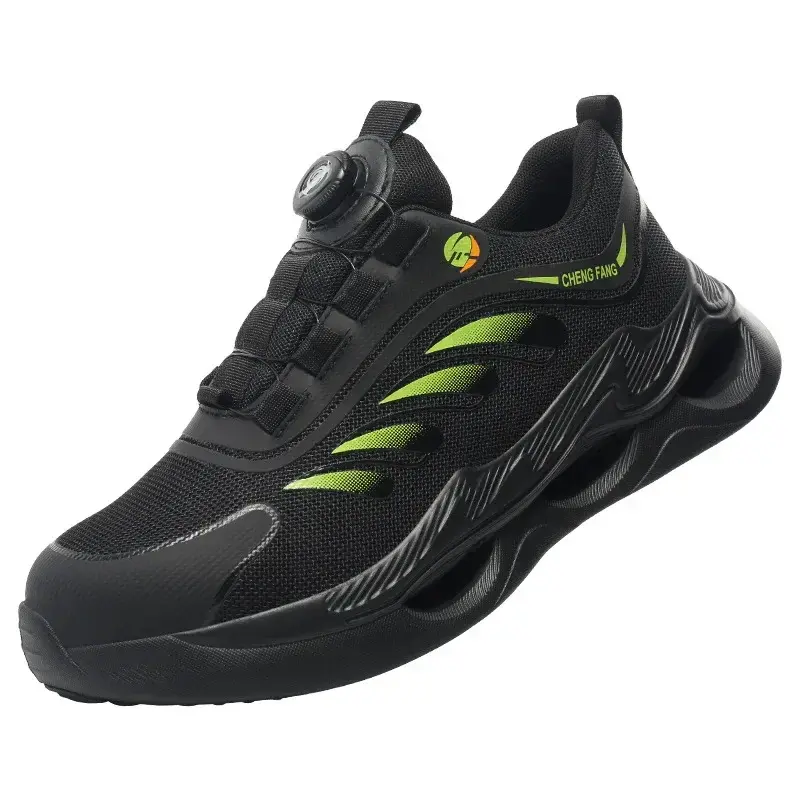 New Men's Safety Shoes Work Boots Rotary Buckle Safety Boots Anti-smash Steel Toe Shoes Sneakers Puncture-Proof Men Boots Botas