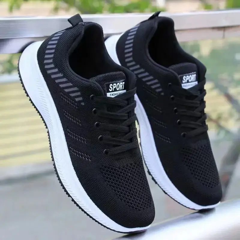 Men's Shoes Mesh Casual Shoes Fashion Lace-up Sneakers Outdoor Non Slip Walking Shoe Breathable Lightweight Running Shoes Tenis