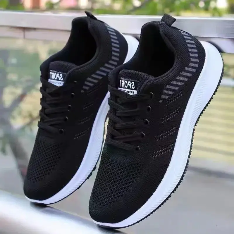 Men's Shoes Mesh Casual Shoes Fashion Lace-up Sneakers Outdoor Non Slip Walking Shoe Breathable Lightweight Running Shoes Tenis