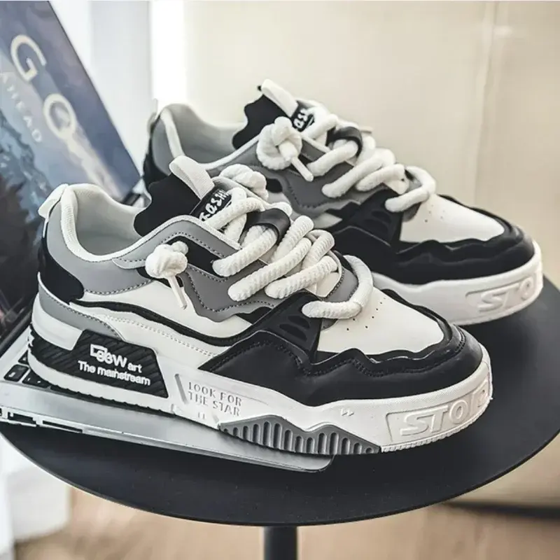 Fashion Men's Shoes Lace-up Sneakers Men Platform Mesh Casual Shoes Outdoor Comfortable Soft Soled Running Shoes Tênis Masculino