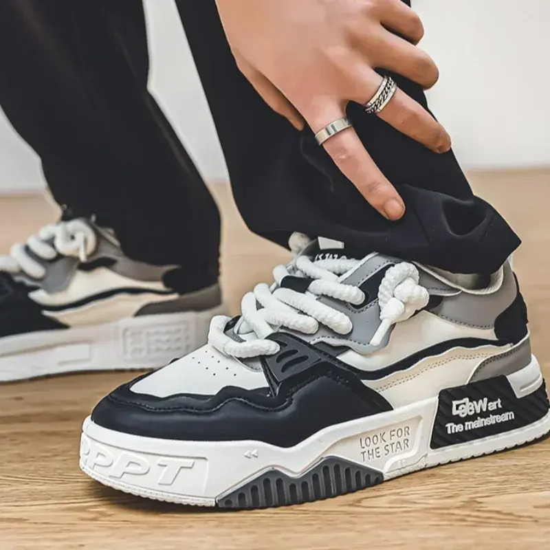 Fashion Men's Shoes Lace-up Sneakers Men Platform Mesh Casual Shoes Outdoor Comfortable Soft Soled Running Shoes Tênis Masculino