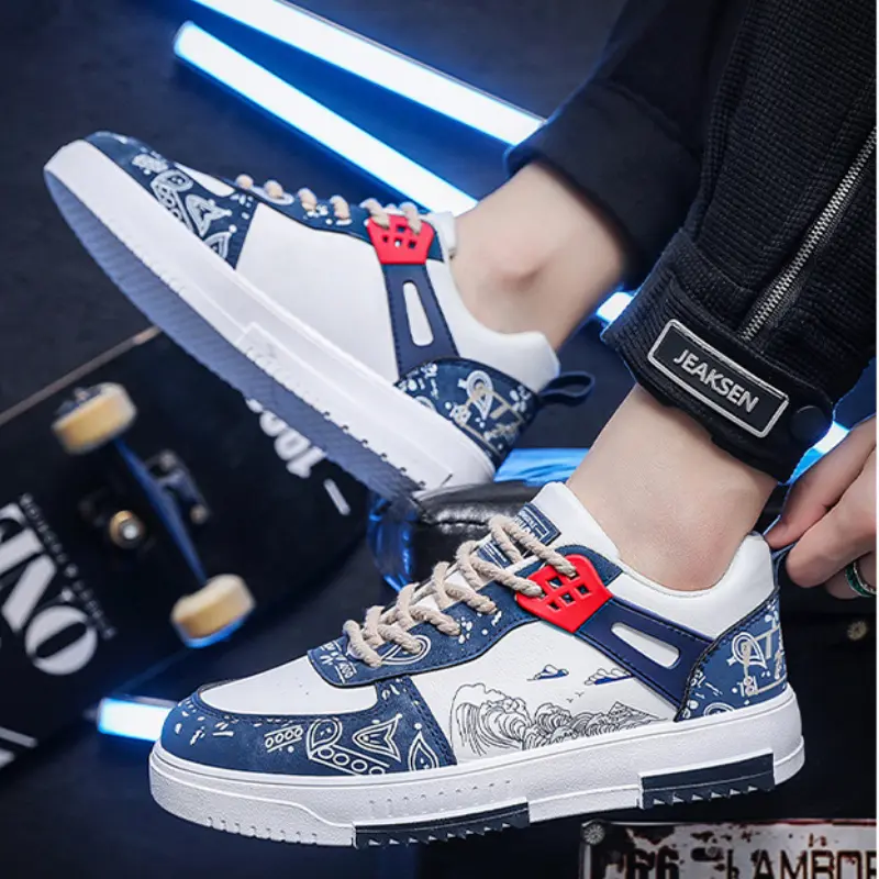 New Men's Shoes Lace-Up Sneakers Male Breathable Board Shoes Outdoor Non Slip Running Shoes Autumn Trend Casual Shoe Scarpe Uomo