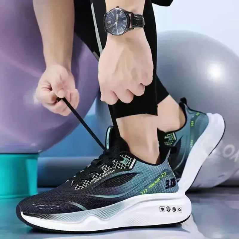Men's Sneakers Breathable Casual Shoes Men Outdoor Mesh Running Shoes Lightweight Shock Absorption Soft Soled Shoes Tenis Hombre