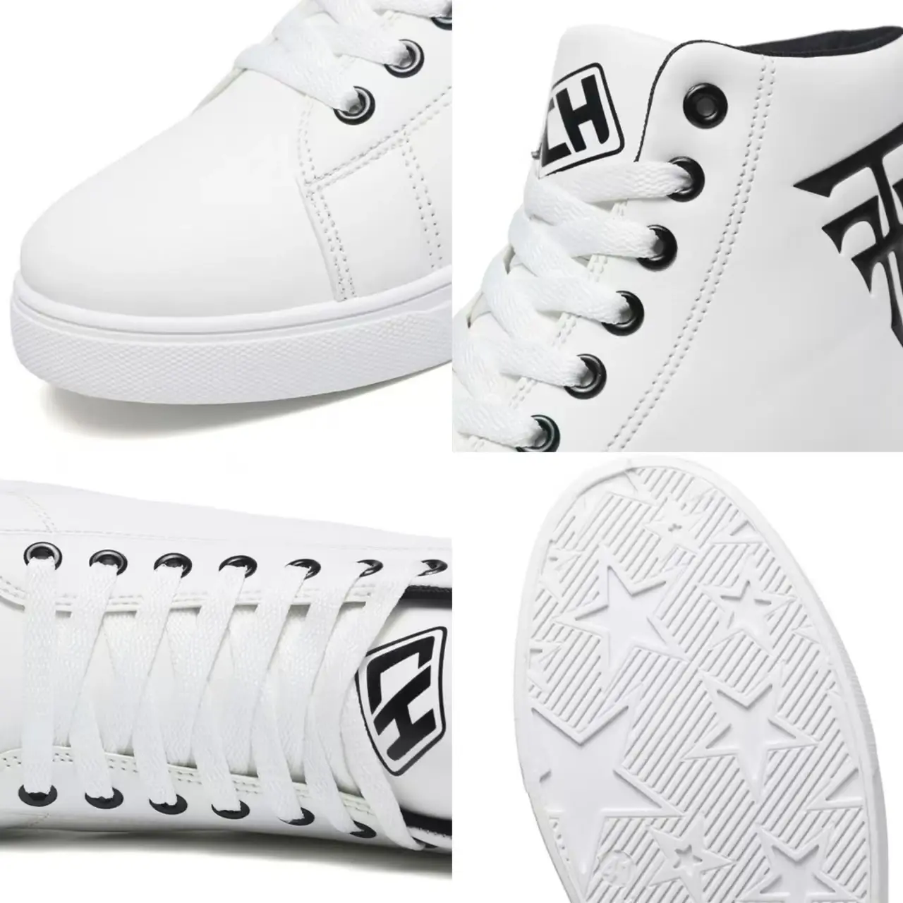 White Sneakers High Top Men Vulcanized Shoes Fashion Casual Shoes Outdoor Running Shoe Non-slip Lace-up Men Shoes Tenis Hombres