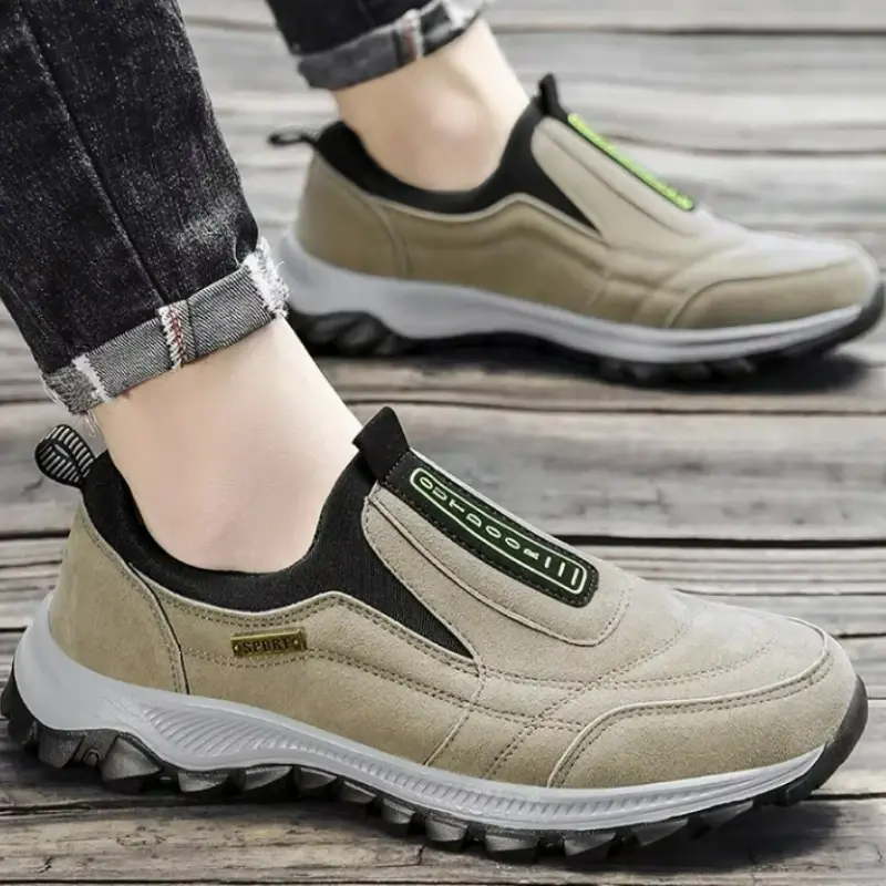 Outdoor Men's Sneakers Breathable Running Shoes New Lightweight Casual Shoes Non Slip Hiking Shoe Slip on Men Shoes Plus Size 50