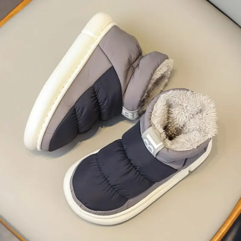 Snow Boots for Men Plush Ankle Boots Comfortable Cotton Shoes Non Slip Outdoor Booties Waterproof Winter Boot Warm Women Flats