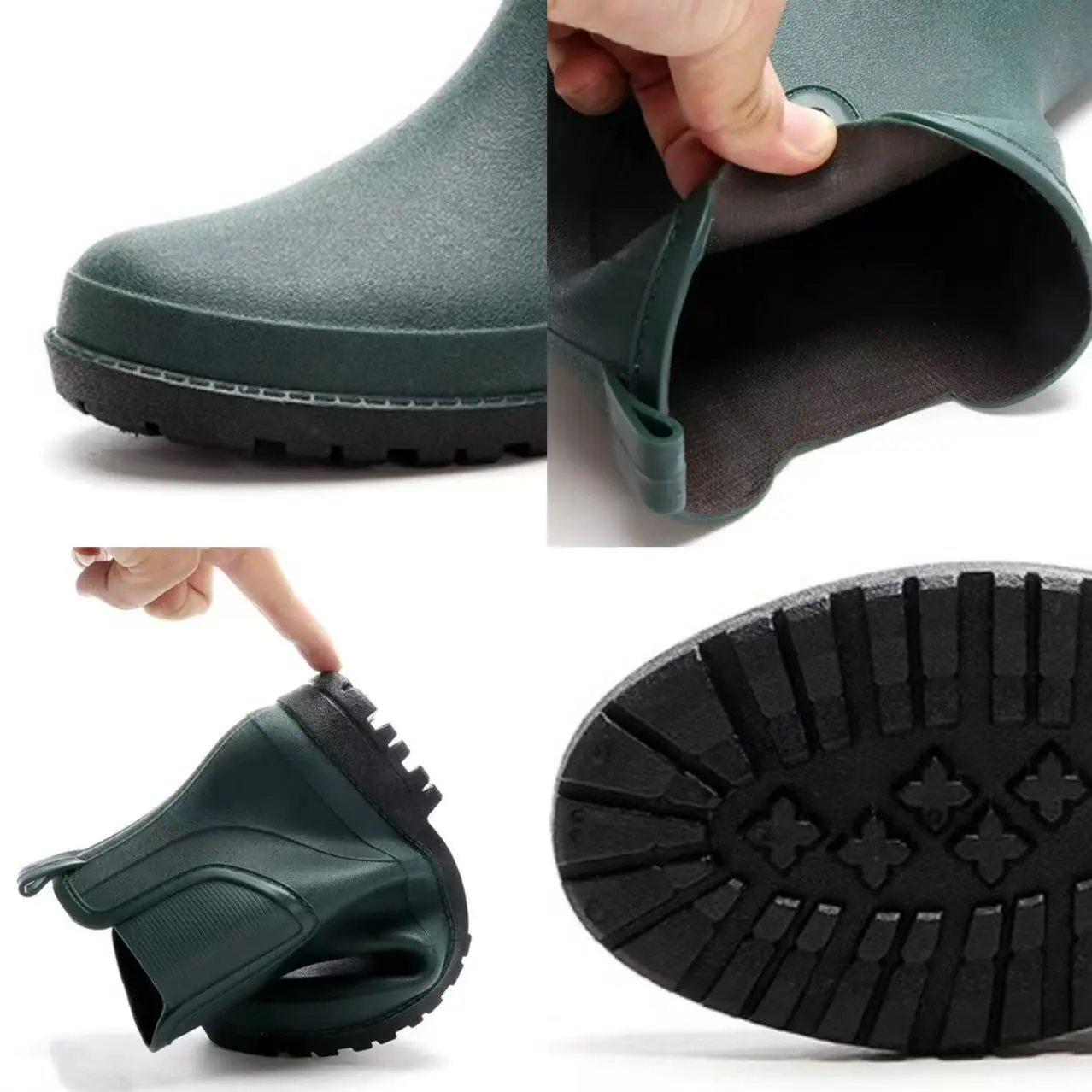 Men's Rain Boots Waterproof Shoes Fashion Outdoor Ankle Boots Fishing Rubber Shoes Non-slip Short Boot Platform Warm Water Boots