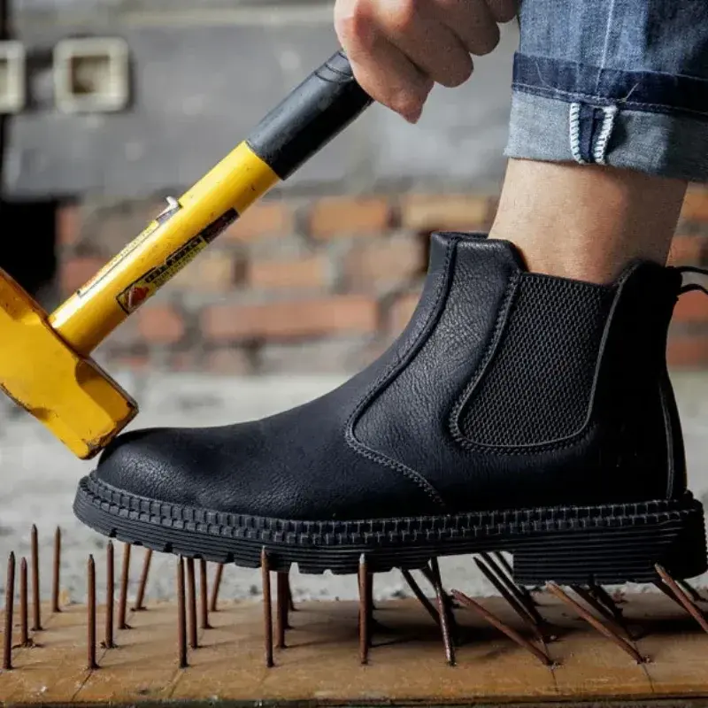 Men's Safety Boots Waterproof Work Shoes Male Indestructible Safety Shoes Anti-smash Steel Toe Shoes Puncture-Proof Sneakers 안전화