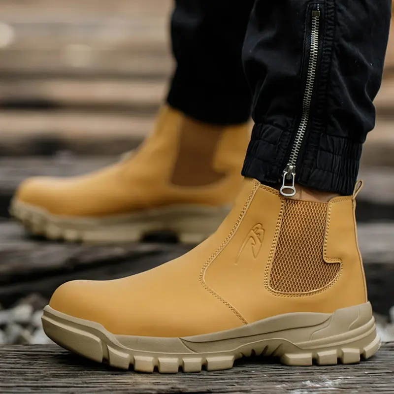 Men's Safety Shoes Waterproof Boots Steel Toe Work Boots Indestructible Men Boots Anti-smash Puncture Proof Shoes Plus Size 48