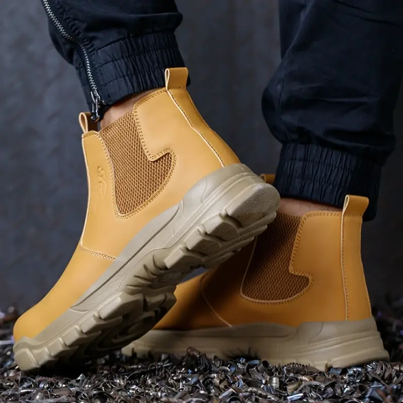 Men's Safety Shoes Waterproof Boots Steel Toe Work Boots Indestructible Men Boots Anti-smash Puncture Proof Shoes Plus Size 48