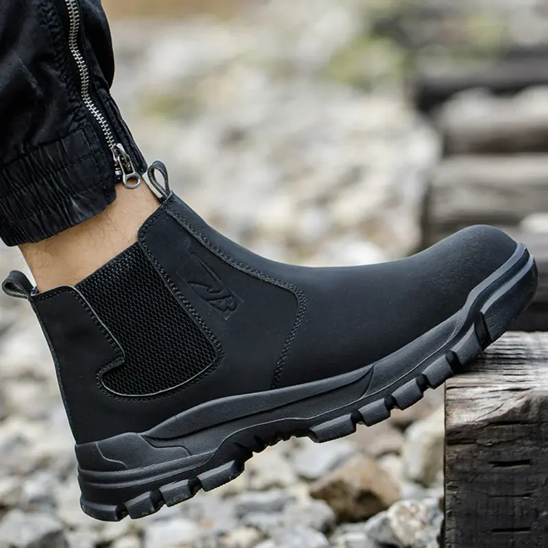 Men's Safety Shoes Waterproof Boots Steel Toe Work Boots Indestructible Men Boots Anti-smash Puncture Proof Shoes Plus Size 48