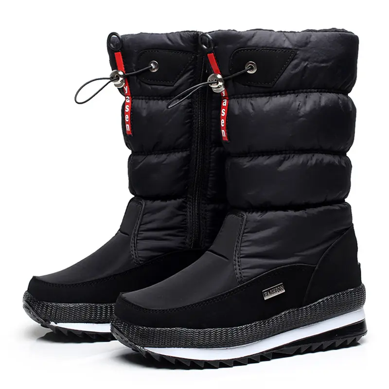 Women's Snow Boots Platform Winter Boots Waterproof Non-slip Boots Plush Fur Mid-calf Boot Fashion Warm Women Boot Botas Mujer