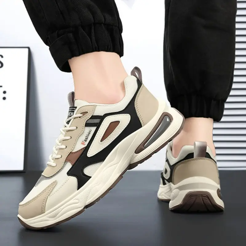 Fashion Men's Sneakers Breathable Casual Shoes Men Platform Shoes Lace-up Soft Soled Running Shoes Mesh Walking Shoe Zapatillas