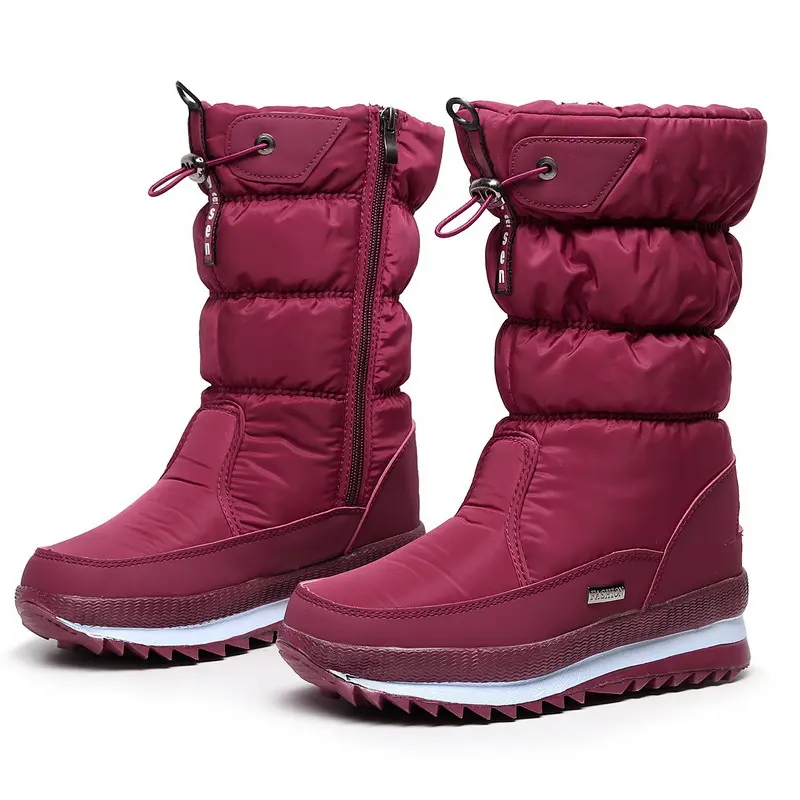 Women's Snow Boots Platform Winter Boots Waterproof Non-slip Boots Plush Fur Mid-calf Boot Fashion Warm Women Boot Botas Mujer