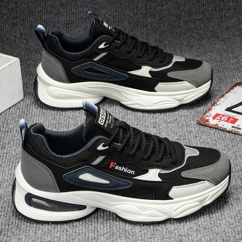 Fashion Men's Sneakers Breathable Casual Shoes Men Platform Shoes Lace-up Soft Soled Running Shoes Mesh Walking Shoe Zapatillas