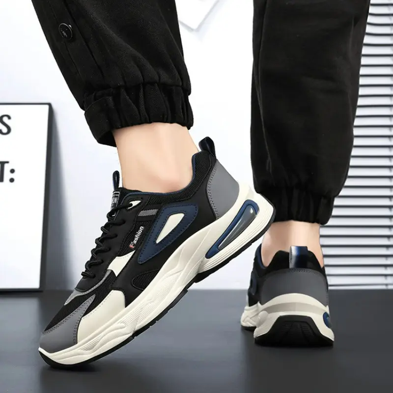 Fashion Men's Sneakers Breathable Casual Shoes Men Platform Shoes Lace-up Soft Soled Running Shoes Mesh Walking Shoe Zapatillas