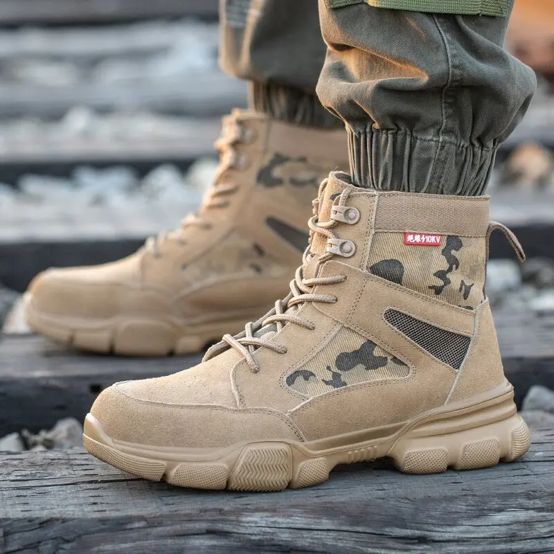Work Men's Safety Shoes Indestructible Shoes Puncture-Proof Men Steel Toe Shoes Male Security Protective Shoe Outdoor Men Boots