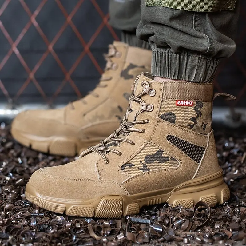 Work Men's Safety Shoes Indestructible Shoes Puncture-Proof Men Steel Toe Shoes Male Security Protective Shoe Outdoor Men Boots