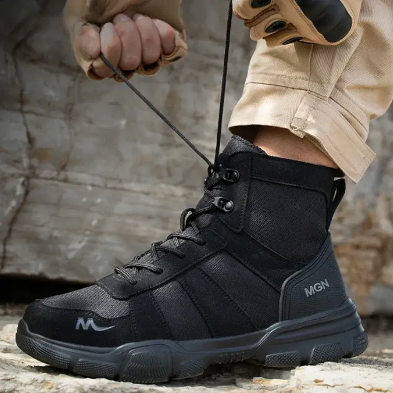 Work Boots Indestructible Men's Safety Shoes Steel Toe Shoes Anti-smashing Work Boots Protective Shoes Puncture-Proof Men Boots