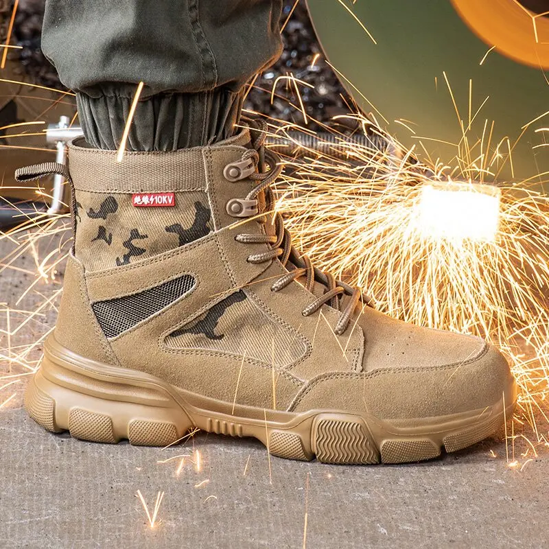 Work Men's Safety Shoes Indestructible Shoes Puncture-Proof Men Steel Toe Shoes Male Security Protective Shoe Outdoor Men Boots