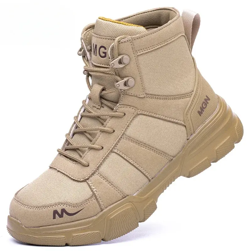 Work Boots Indestructible Men's Safety Shoes Steel Toe Shoes Anti-smashing Work Boots Protective Shoes Puncture-Proof Men Boots