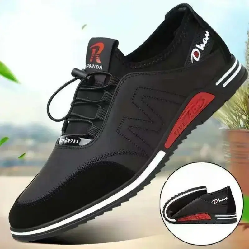 Men's Casual Shoes Soft Soled Sneakers Business Leather Shoes New Men Fashion Lightweight Flats Comfortable Non Slip Sports Shoe