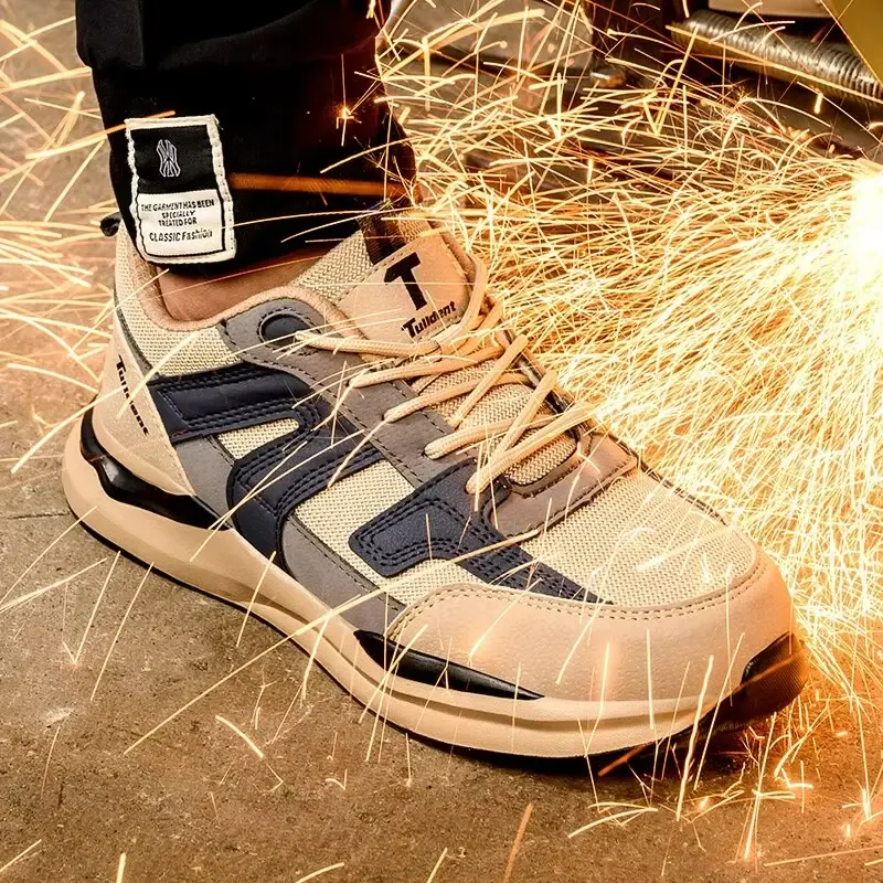 Men's Safety Shoes Indestructible Shoes Anti-smash Male Steel Toe Shoes Puncture-Proof Men Boots Lightweight Work Safety Boots