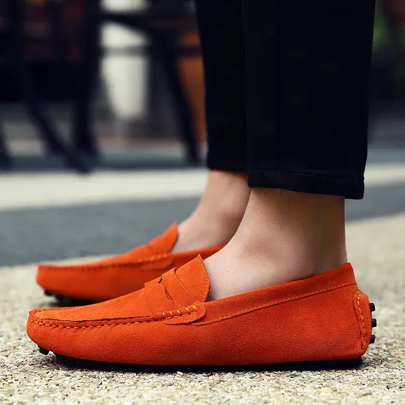 Handmade Men Casual Shoes Soft Loafers Lightweight Driving Shoes Fashion Slip on Flats High Quality Moccasins Non Slip Men Shoes