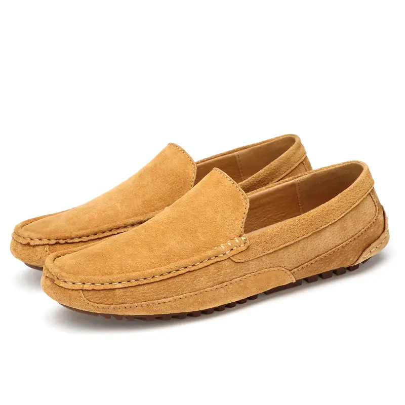 Suede Leather Man Loafers Luxury Casual Shoes Lightweight Men Shoes Moccasins Soft Soled Flats Handmade Slip on Driving Shoes