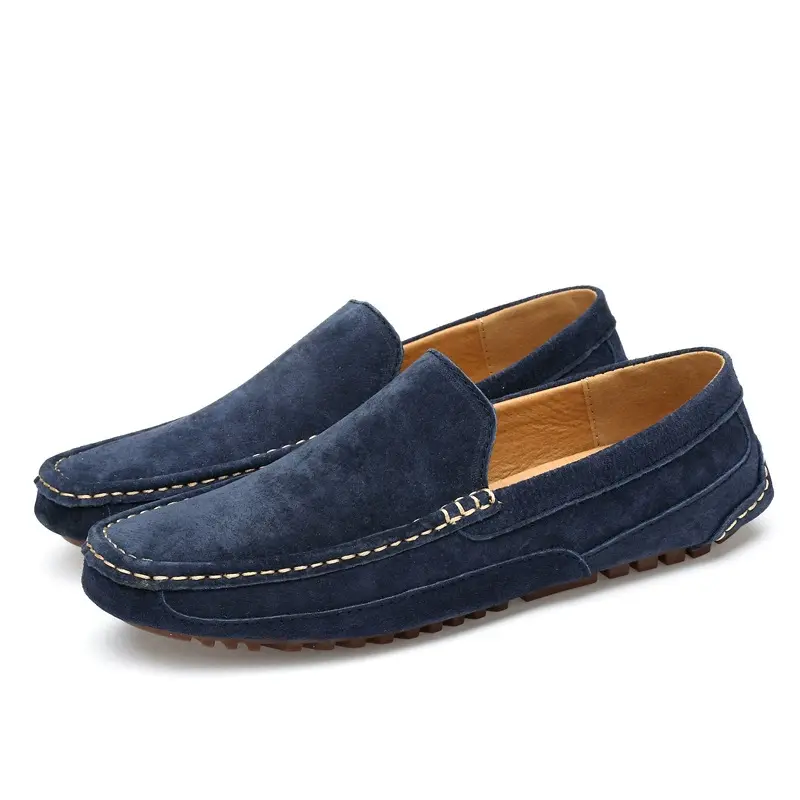 Suede Leather Man Loafers Luxury Casual Shoes Lightweight Men Shoes Moccasins Soft Soled Flats Handmade Slip on Driving Shoes