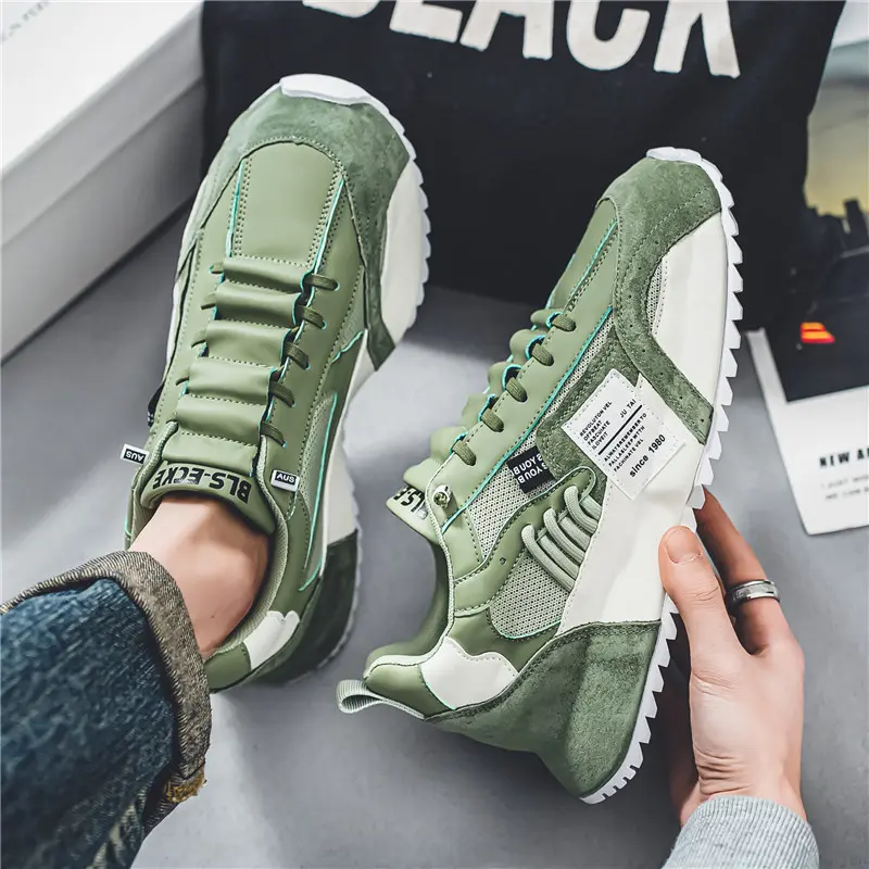 Men's Sneakers Platform Casual Shoes Mesh Lace-up Running Shoes Designer Plus Size Vulcanized Shoe Trend Comfortable Men Shoes