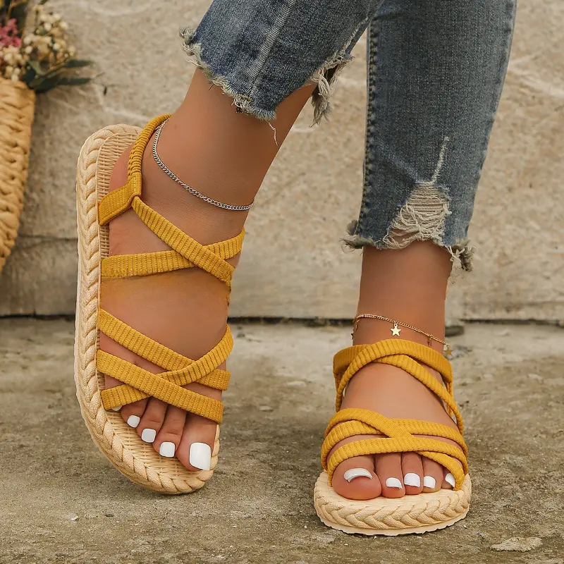 Women's Sandals Flat Sandals Fashion Soft Sole Sandals Summer New Non-slip Sandal Lightweight Casual Shoes Slip on Beach Shoes