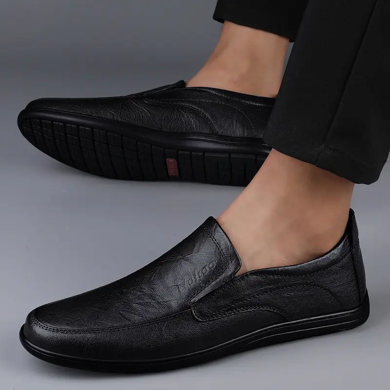 Handmade Men's Shoes Slip on Leather Shoes Outdoor Comfortable Loafers Classic Office Work Shoe Soft Sole Business Shoes for Men