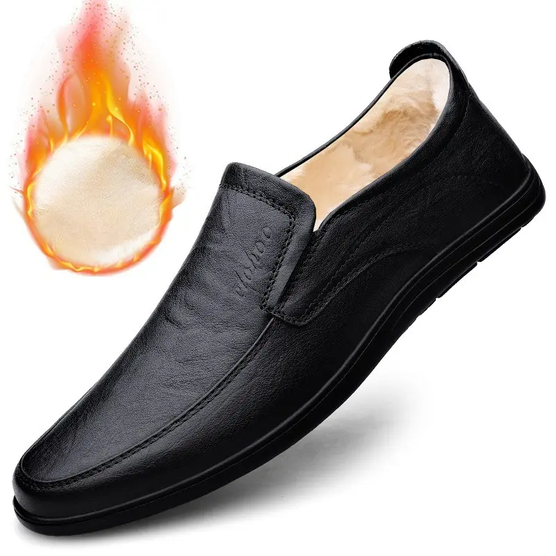 Handmade Men's Shoes Slip on Leather Shoes Outdoor Comfortable Loafers Classic Office Work Shoe Soft Sole Business Shoes for Men