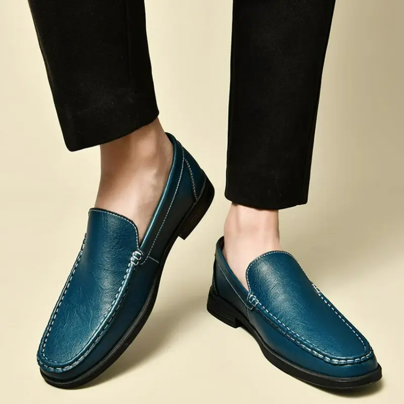Men's Leather Shoes Slip on Dress Shoes Office Loafers Wedding Party Mocasines Plus Size Casual Shoe Luxury Business Men Shoes