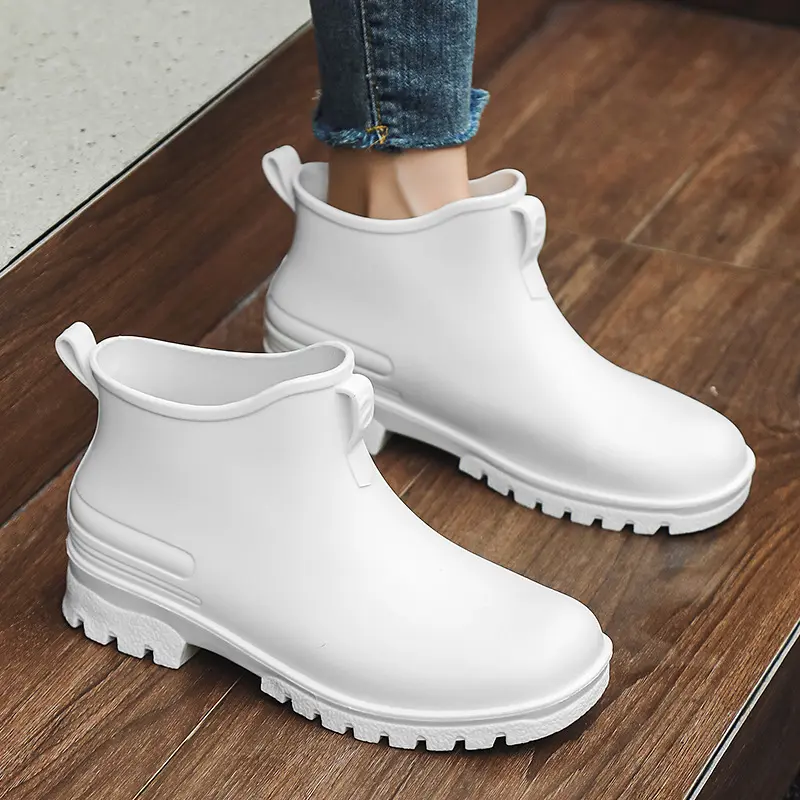 Men's Rain Boots Waterproof Boots Fishing Casual Camping Rubber Shoes Fashion Couple Short Boots Outdoor Non-slip Water Shoes