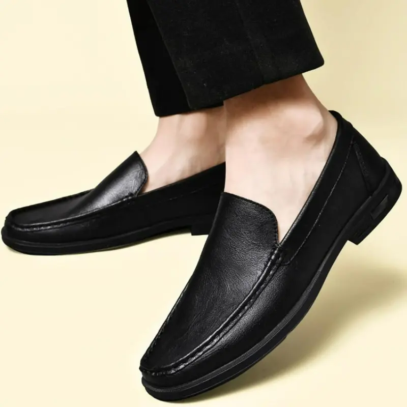 Men's Leather Shoes Slip on Dress Shoes Office Loafers Wedding Party Mocasines Plus Size Casual Shoe Luxury Business Men Shoes