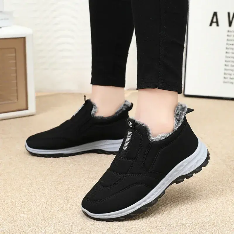 Winter Men Boots Outdoor Snow Boots Warm Lightweight Cotton Boot Non-slip Hiking Walking Shoes Fur Comfortable Women Ankle Boots