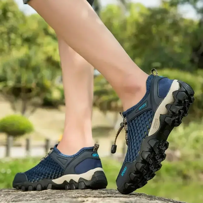 New Hiking Shoes Outdoor Men Shoes Summer Platform Mesh Shoes Non-Slip Lightweight Casual Shoe Wading Men Sneakers Tenis Hombres