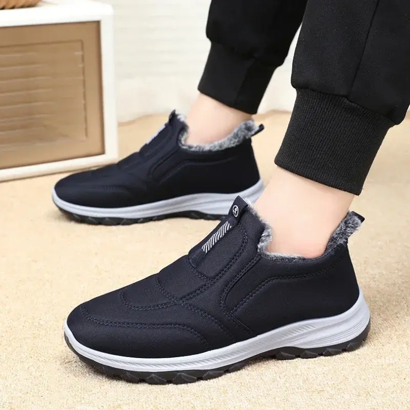 Winter Men Boots Outdoor Snow Boots Warm Lightweight Cotton Boot Non-slip Hiking Walking Shoes Fur Comfortable Women Ankle Boots