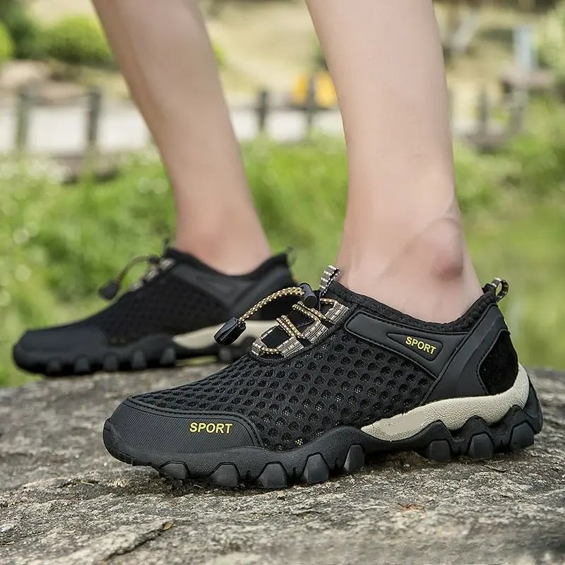 New Hiking Shoes Outdoor Men Shoes Summer Platform Mesh Shoes Non-Slip Lightweight Casual Shoe Wading Men Sneakers Tenis Hombres