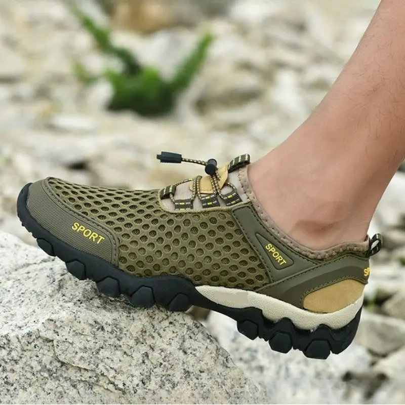 New Hiking Shoes Outdoor Men Shoes Summer Platform Mesh Shoes Non-Slip Lightweight Casual Shoe Wading Men Sneakers Tenis Hombres
