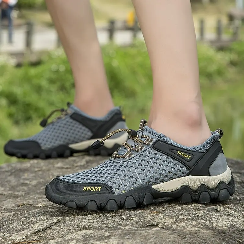 New Hiking Shoes Outdoor Men Shoes Summer Platform Mesh Shoes Non-Slip Lightweight Casual Shoe Wading Men Sneakers Tenis Hombres